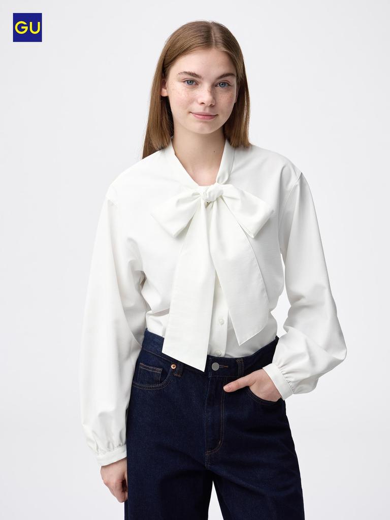 Uniqlo Блузка с галстуком-бабочкой Gu