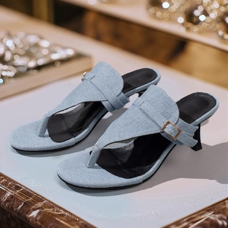 Модные летние женские шлепанцы с круглым носком, легкие, на высоком каблуке, с открытым носком, новая модная элегантная повседневная обувь, ажурные шлепанцы, женские туфли-стилетто