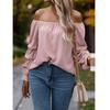 Women Pullovers Blouses and Shirts Ladies Autumn Winter Long Sleeve Off the Shoulder Shirt Tops