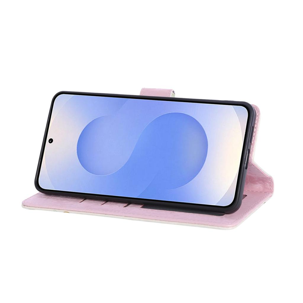 Для Samsung Galaxy S25 Edge Чехол с блокировкой RFID Кожаный чехол для телефона с цветами