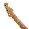 ST22 6-String AA Maple Electric Guitar Neck - Matte Concave Head, Tiger Pattern, Fully Baked Finish.