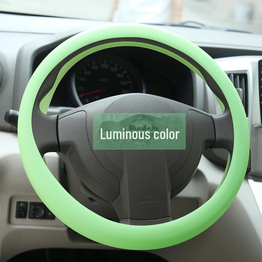 Litchi Pattern Silicone Steering Wheel Cover: Fold-Resistant, Flexible, Scratch-Resistant Leather Protector