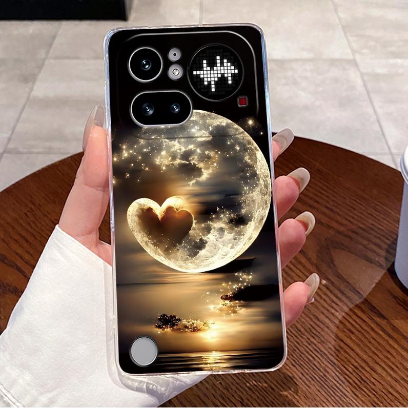Чехол для Nothing Phone 4a Pro Прозрачный Роскошный Милый Кролик с Сердечком Смешной Мягкий Силиконовый Задняя Крышка из ТПУ для Nothing Phone4A Pro