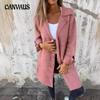 Autumn and Winter Women's Solid Colour Flip Collar with Pockets Cardigan Single-breasted Medium-length Plus Size Jacket