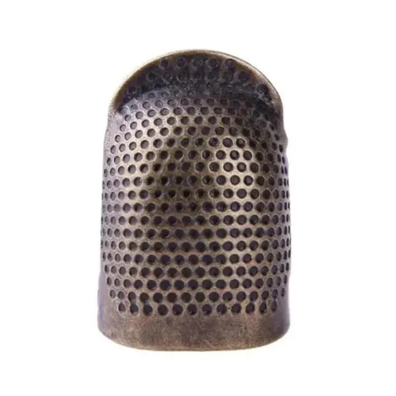 2 Pcs/Set New Retro Sewing Thimble Finger Protector With Metal Shield Fingertip Thimble Sewing Tools Accessories