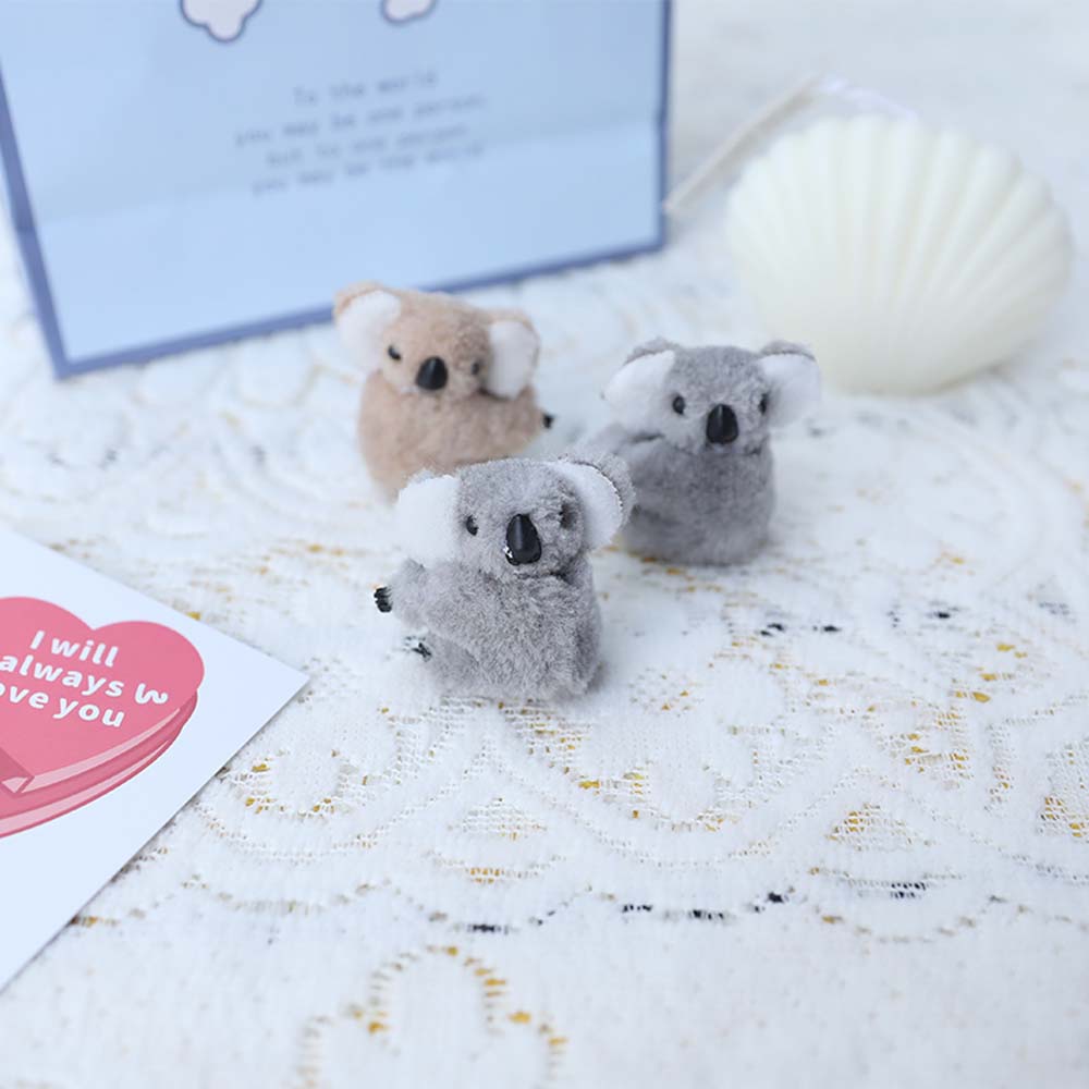 Simple Wild Animal Korean Plush Cartoon Hair Clip Koala Hairpin Headwear Bag Accessories