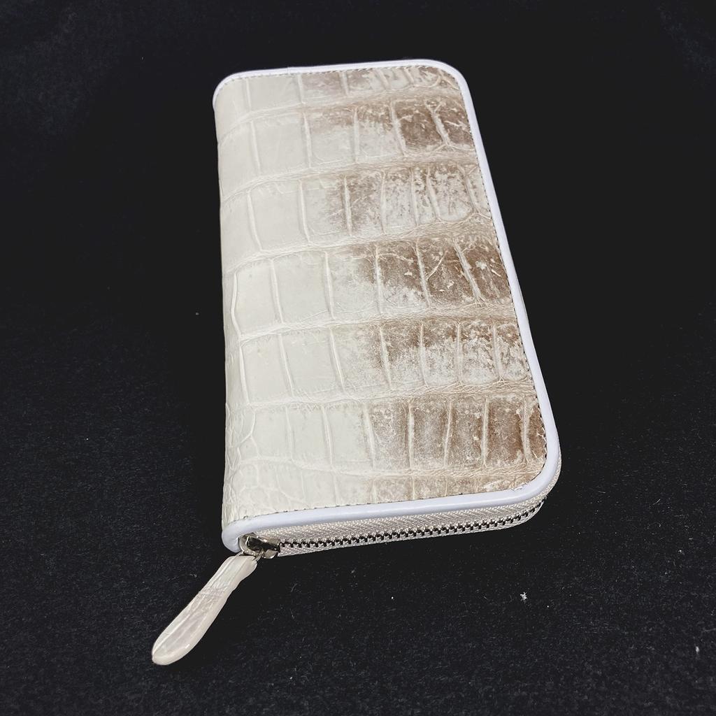 Himalayan Crocodile Genuine Leather Round Zipper Long Wallet for Men and Women