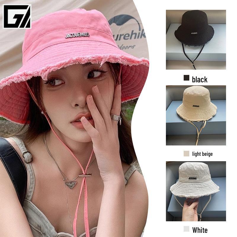 Women's Candy Color Wide Brim Fisherman Hat with Full Face Cover
