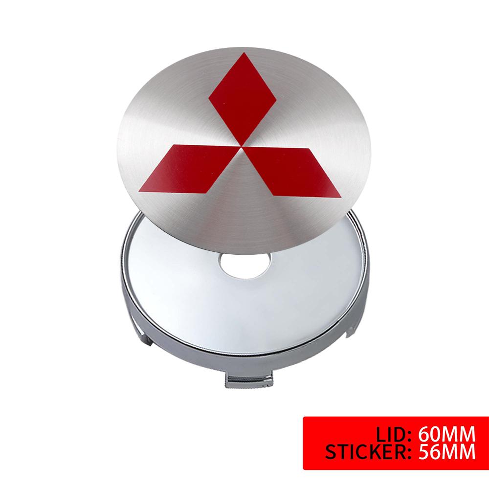 4 шт. 56/60 мм Колпаки на ступицу автомобиля Центральные колпаки на колеса автомобиля Наклейка на колпак Ступица колеса для Mitsubishi Asx Lancer 10 Outlander 3 l200