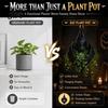 Spooky Home Porch Planter Hanging Bat Plant Pot, Gothic Resin Planter, Halloween Holiday Gift for Lovers Container Trailing Vines, Artificial Plants,
