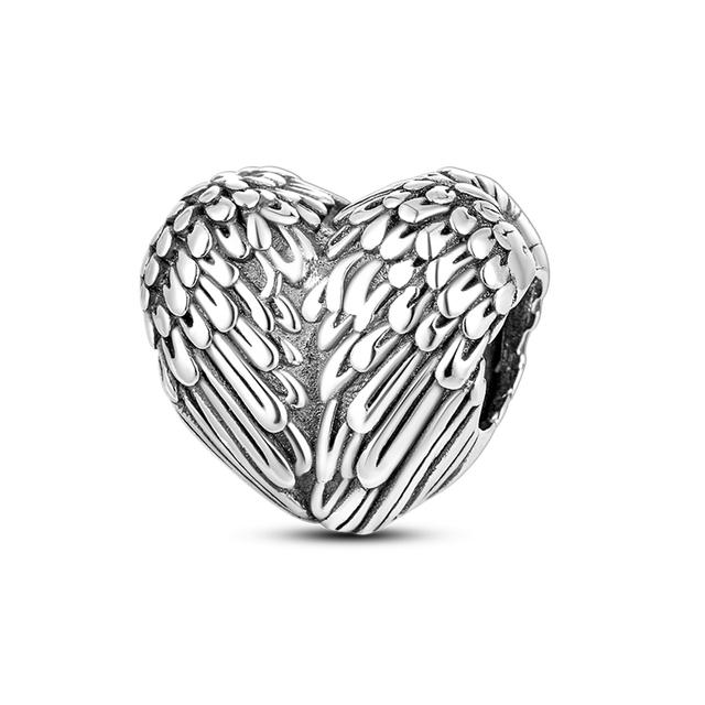 Heart Shape 925 Silver Family Lover Affection Pendant Charm Beads Fit Woman's Cute Bracelet DIY Jewelry For Women