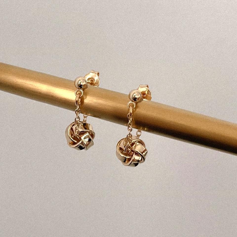 Крутые серьги-цепочки с узлом, готический стиль, позолоченные висячие серьги, зажимы для ушей, темные уличные женские украшения в стиле панк с пирсингом