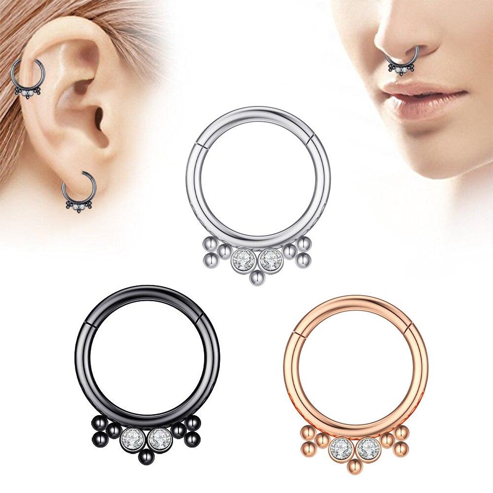 1 шт., кольца с мультикристаллами для перегородки носа, модные серьги в богемном стиле в индийском стиле, Нариз-кликер, спираль для носа, хрящ, серьги для пирсинга