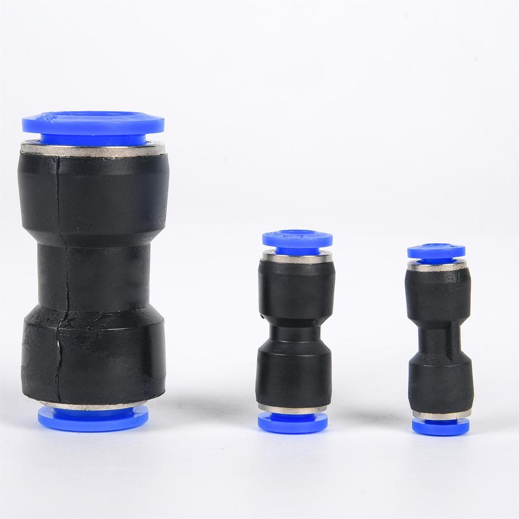 Пневматическое быстроразъемное соединение: Редукционный прямой фитинг PG6-8 & PG12-10 для полиуретанового воздушного шланга