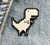 New Enamel Pin Pixel Dinosaur Jurassic Funny Animal Metal Pin Gift Birthday 1pc