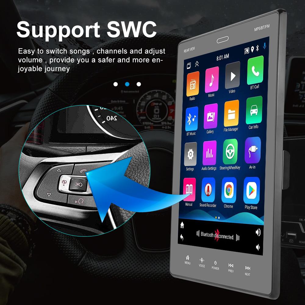 2din CarPlay 9,5-дюймовый вертикальный экран Android Радио Автомобильный мультимедийный плеер GPS-навигация Головное устройство Стерео Wi-Fi