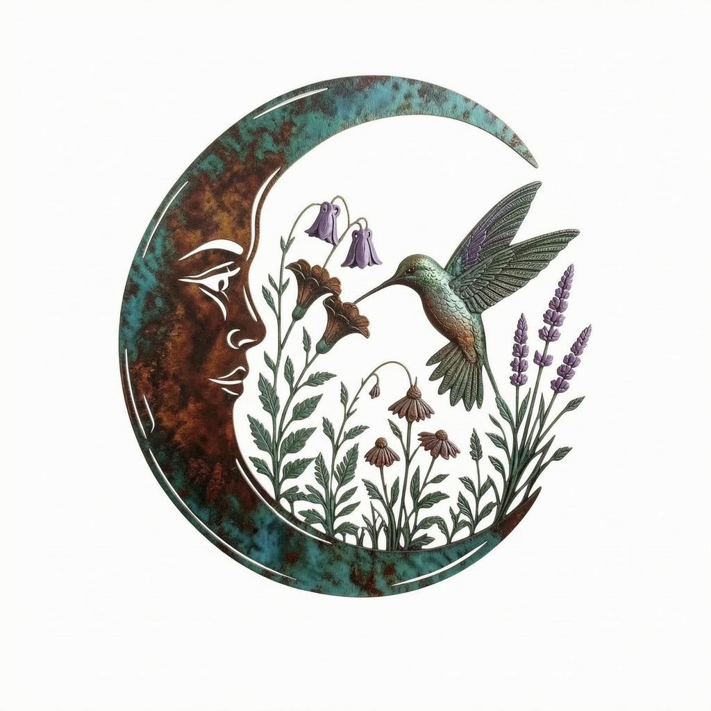Crescent Moon Metal Wall Decor Lightweight for Garden Room, Entryway