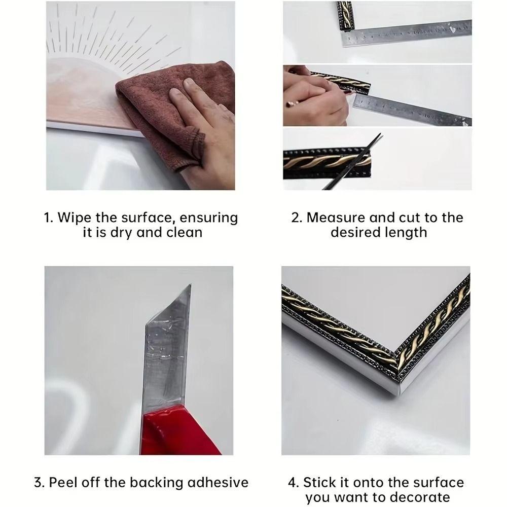 1мx12мм Декоративная линия для стен Самоклеящаяся Имитация тиснения Потолочный плинтус Водонепроницаемая 3D Декоративная отделка для дома