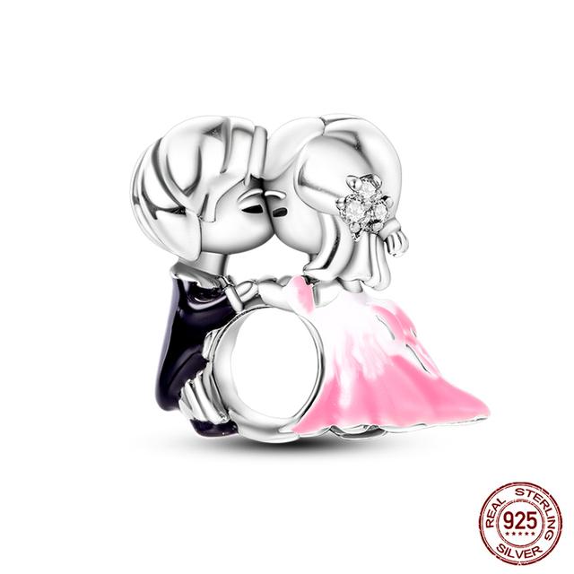 Мода Стерлингового Серебра 925 Сумочка Чемодан Подвески Бусины Подходит Fasion 925 Браслеты Изысканный Юбилей DIY Изготовление Ювелирных Изделий