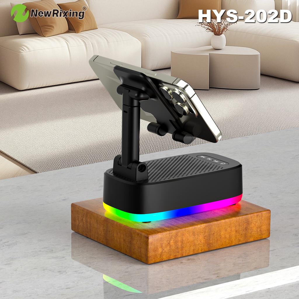 Multifunctional Phone holder wireless bluetooth speaker emergency power bank,USB charging, RGB lights, hands-free,support USB/TF player