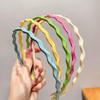 Сладкая конфетная расцветка волнистая повязка на голову - Тонкий, стильный аксессуар для волос для весенне-летних прогулок, в японском и корейском стиле
