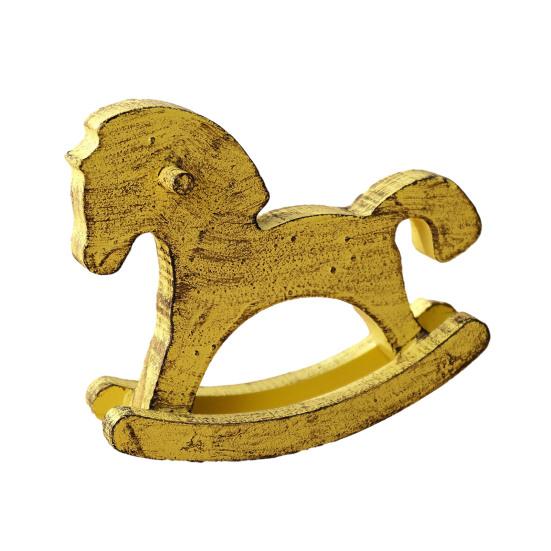 Расписанная вручную деревянная фигурка лошадки-качалки, винтажная миниатюрная статуэтка лошадки-качалки, украшение для дома, офиса, гостиной, настольный декор