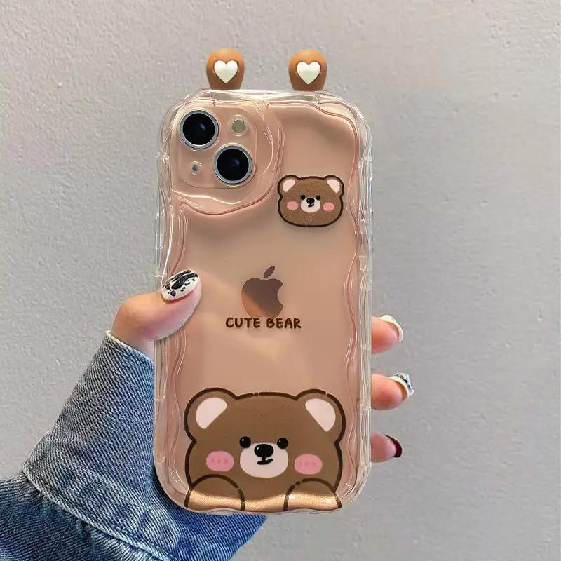Милый 3D-чехол с ушками стеснительного кота для Xiaomi 15T 15 12T Redmi 15 15C Note 15 Pro 5G 4G POCO X7 X6 X5 X3 M3 M4 M6 F6 F7 Pro F8 Ultra
