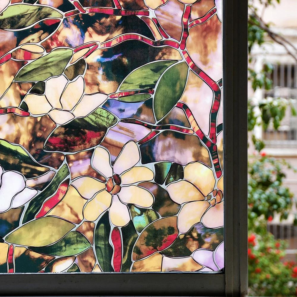 Оконная пленка, конфиденциальная витражная пленка, статическая липкая декоративная виниловая съемная оконная тонировка, УФ-блокирующие наклейки для домашнего офиса