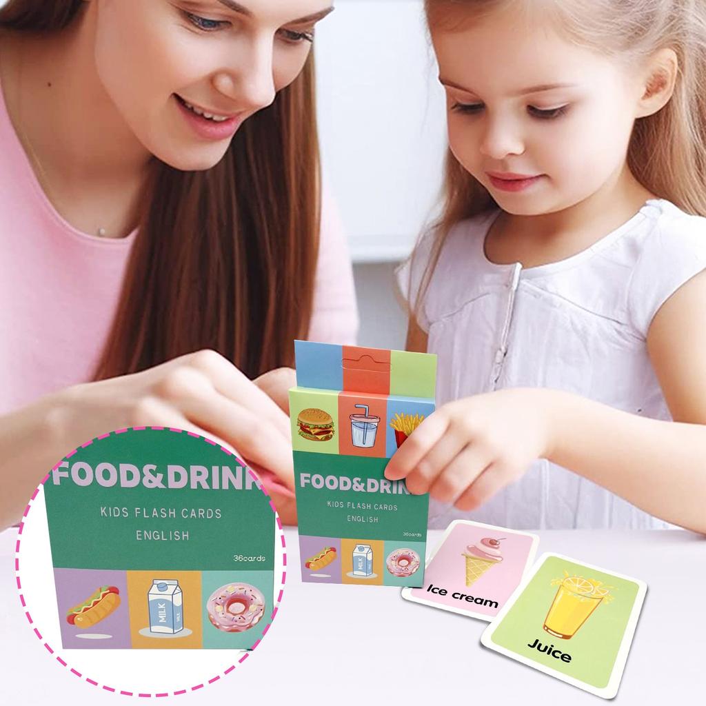Children's Food, Vegetables English Learning Card Teaching Flash Card