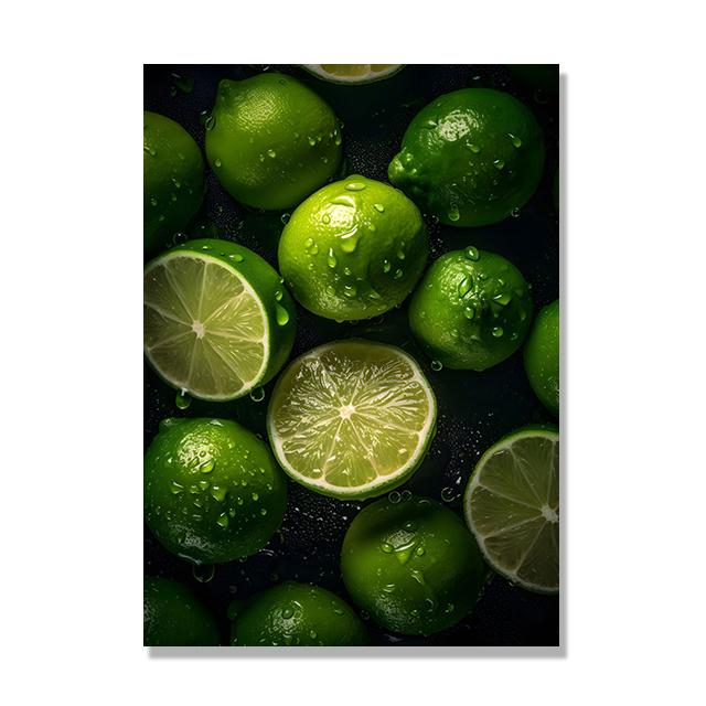 Tasty Fruit Kitchen Canvas Paintings Watermelon Banana Apple Lemon Poster Wall Art HD Picture For Interior Decor Frameless