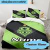 3PCS Custom Name Seattle Sounders Emblem Bedding Set, Including 1pc Duvet Cover And 2pcs Pillowcases, Suitable for dorms and bedrooms Gift