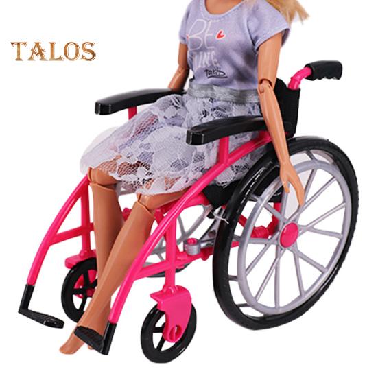 Мини-игрушка в виде инвалидной коляски для кукольного домика Миниатюрная модель с костылями Украшение дома DIY Поделки Песочный столик Аксессуары Игрушки для инвалидной коляски Мини-костыли