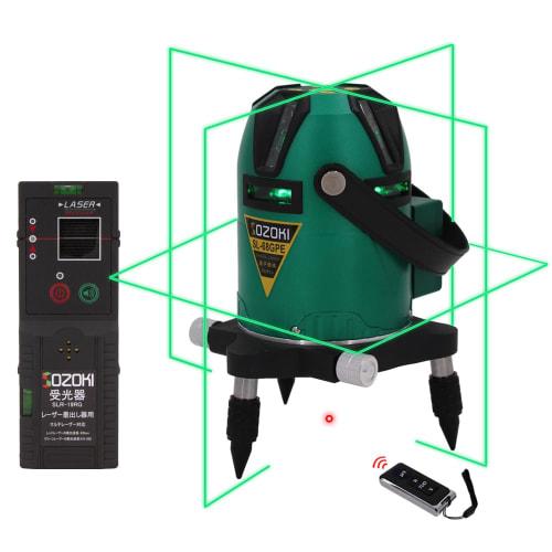 SOZOKI Full-Line Electronic Leveling Green Laser Level SL-68GPE (Receiver Included) with Remote Control, Two 6400mAh Lithium Batteries, Approx. 20 Hou