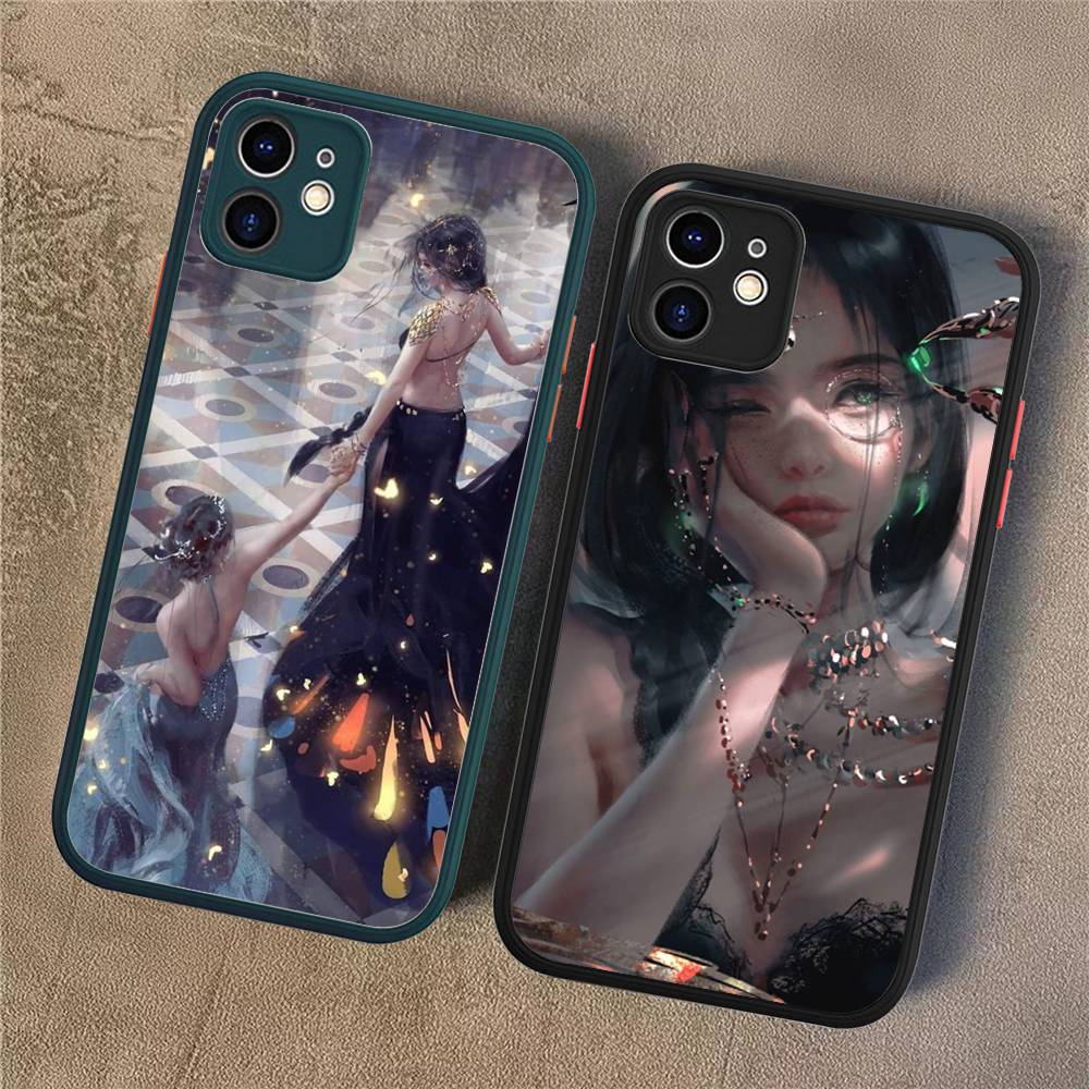 Artbook Ghostblade Wlop Art Phone Case For IPhone 11 12 13 14 15 16 Pro Plus X XS MAX Matte Bumper Shockproof Cover