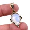 Драгоценный камень из натурального радужного лунного камня 925 пробы, одноцветное серебро, двухцветный кулон размером 1,5 дюйма, D1R86