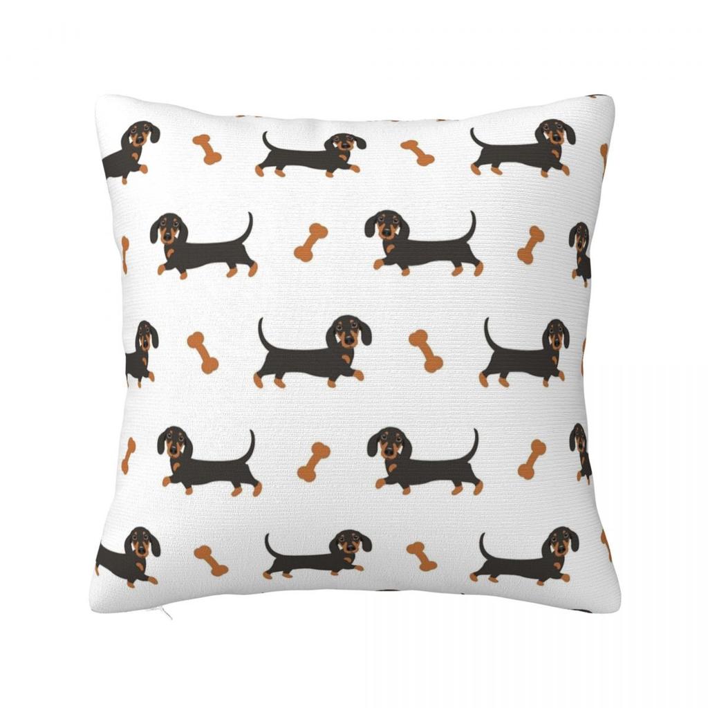 Dachshund Dog Art Throw Pillow Cover Polyester Throw Pillow Wiener Sausage Doxie 4545cm Pillowcase