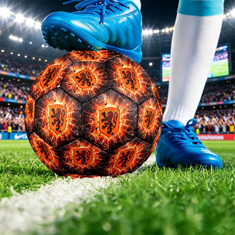 Нидерланды Футбол Принт Размер 5 Футбольный Мяч Износостойкий Стандартный Тренировочный Мяч для Взрослых Подарок для Фанатов для Матчей в Помещении и на Открытом Воздухе Спортивный