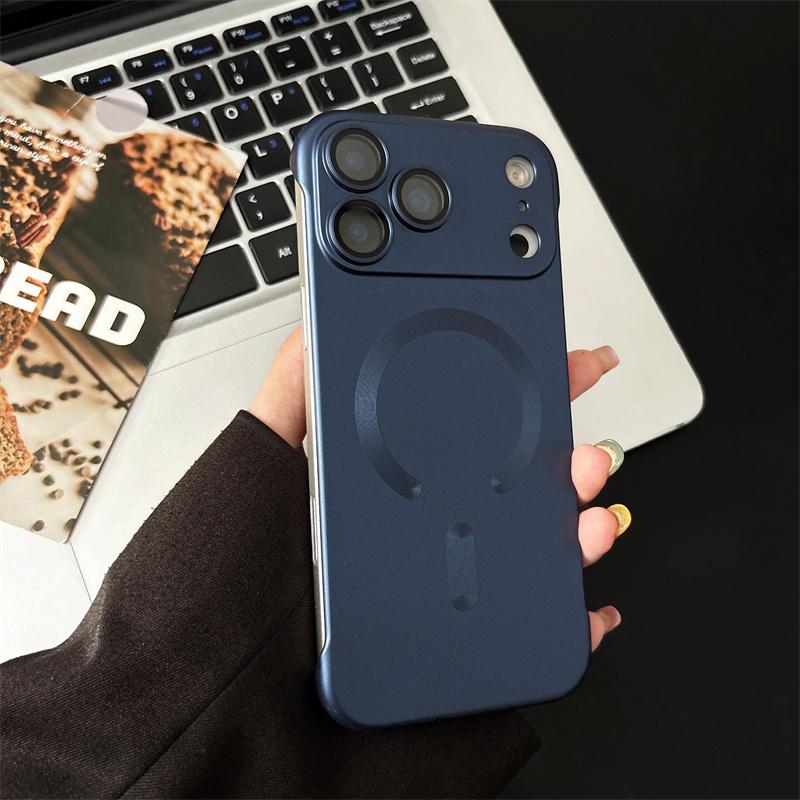 Безрамочный Магнитный Чехол Для iPhone 17 Air 16 15 14 Plus 13 12 11 Pro Max Plus Для Magsafe Защита Камеры Жесткая Задняя Крышка из Поликарбоната