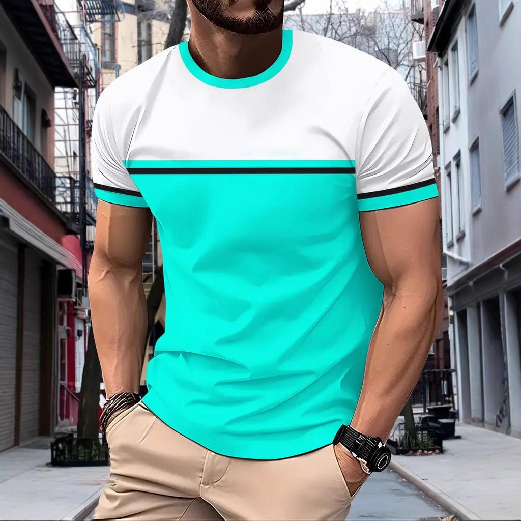 Мужская уличная полосатая футболка, модная повседневная забавная футболка с круглым вырезом, новая летняя футболка с 3D-цифровой печатью