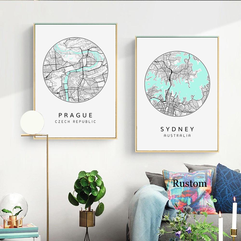 Скандинавский минималистичный холст, картина с картой мира, плакат, Бостен Лэндон, Нью-Йорк, настенное искусство, украшение для дома, комнаты, цитаты, без рамки