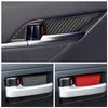 Углеродное волокно, внутренняя дверная чаша, ручка, накладка, наклейка, наклейки для Toyota RAV4 Corolla Camry Tundra, салон автомобиля