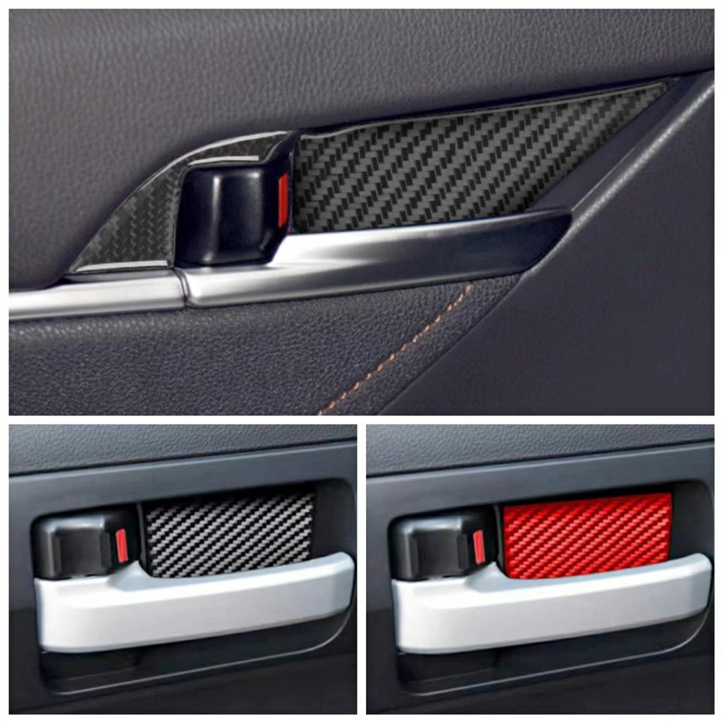 Углеродное волокно, внутренняя дверная чаша, ручка, накладка, наклейка, наклейки для Toyota RAV4 Corolla Camry Tundra, салон автомобиля