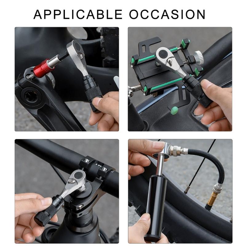 Bicycles Repair Tool Portable Ratchet Wrench Pump Tire Lever Maintenance Tool with Storage Bag Cycling Accessories