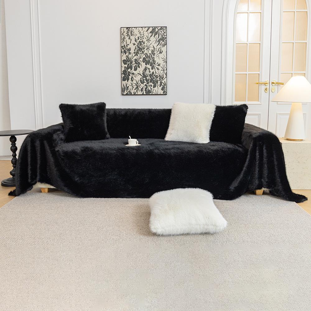 Французское полотенце для дивана из норки, утолщенный бархатный чехол для дивана, универсальное высококачественное плюшевое зимнее одеяло