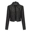 Spring and Autumn New Women's Loose Casual Long Sleeve Leather Jacket Coat