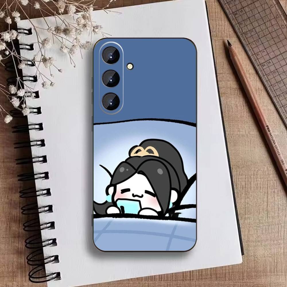 Cute Trendy Wuxia Phone Case For Samsung Galaxy A73,21,22,32,71,53,52,51,80,5G Soft Black Cover