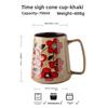 Self designed 700ml office water cup with Chinese style hand-painted ceramic mug