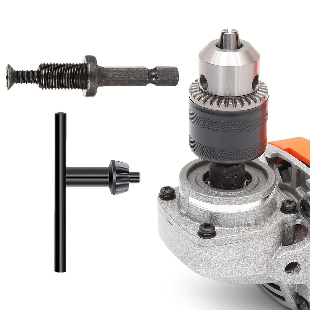 Drill Chuck with Key 1.5-10mm Drill Press Chuck Replacement 3/8-24UNF Mount for Impact Driver Power Drill Press Chuck with Key