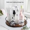 Storage Tray Organizer Multifunctional 360-Degree Rotation Wooden Lazy Susan Turntable Kitchen Countertop Organizer
