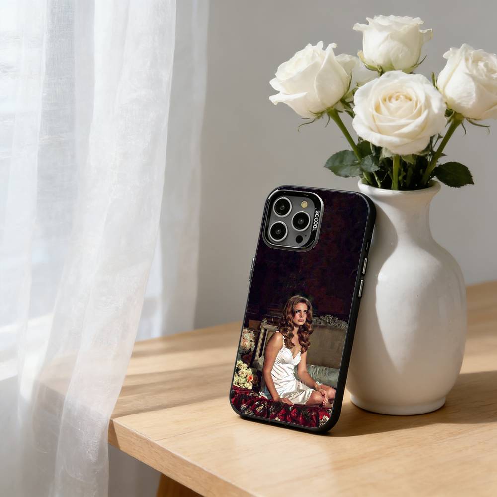 Чехол для телефона L-Lana D-Del Rey для iPhone17,16,15,14,13,12,11 Plus,Pro Max Черный Конфетный серебристый чехол для телефона